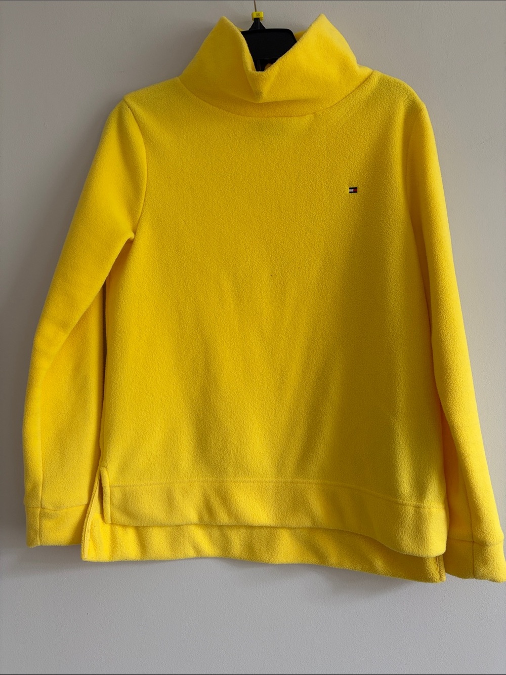 Tommy Hilfiger Bright Yellow Funnel Neck Fleece Pullover